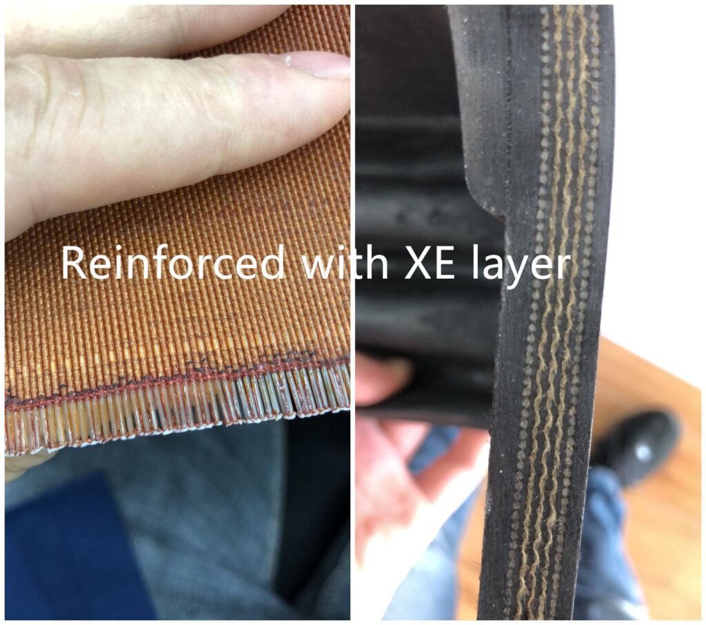 fabric reinforced with XE layer