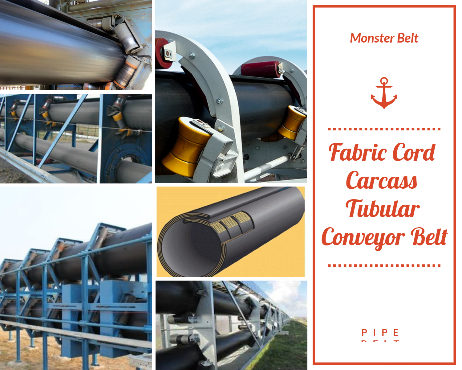 Fabric Cord Carcass Tubular Conveyor Belt