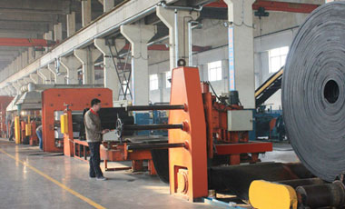 Textile conveyor belt production line