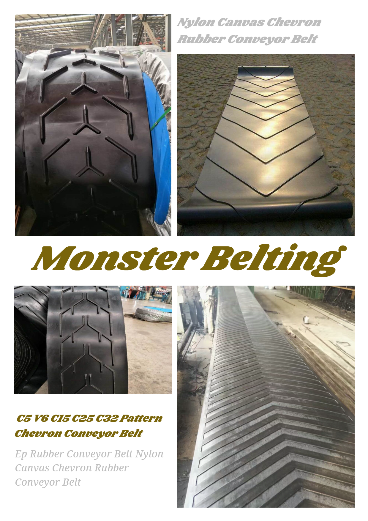 Monster belting | chevron conveyor belt for inclined conveyor